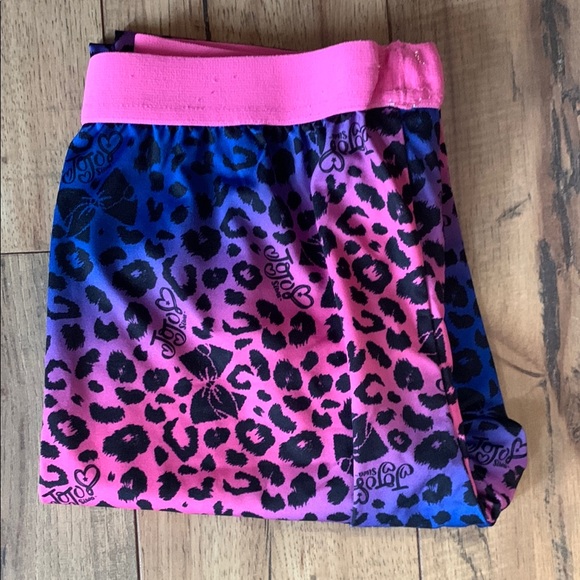 Gradient Navy and Coral Patterned Leggings with Tapered Design - Picture 11 of 11